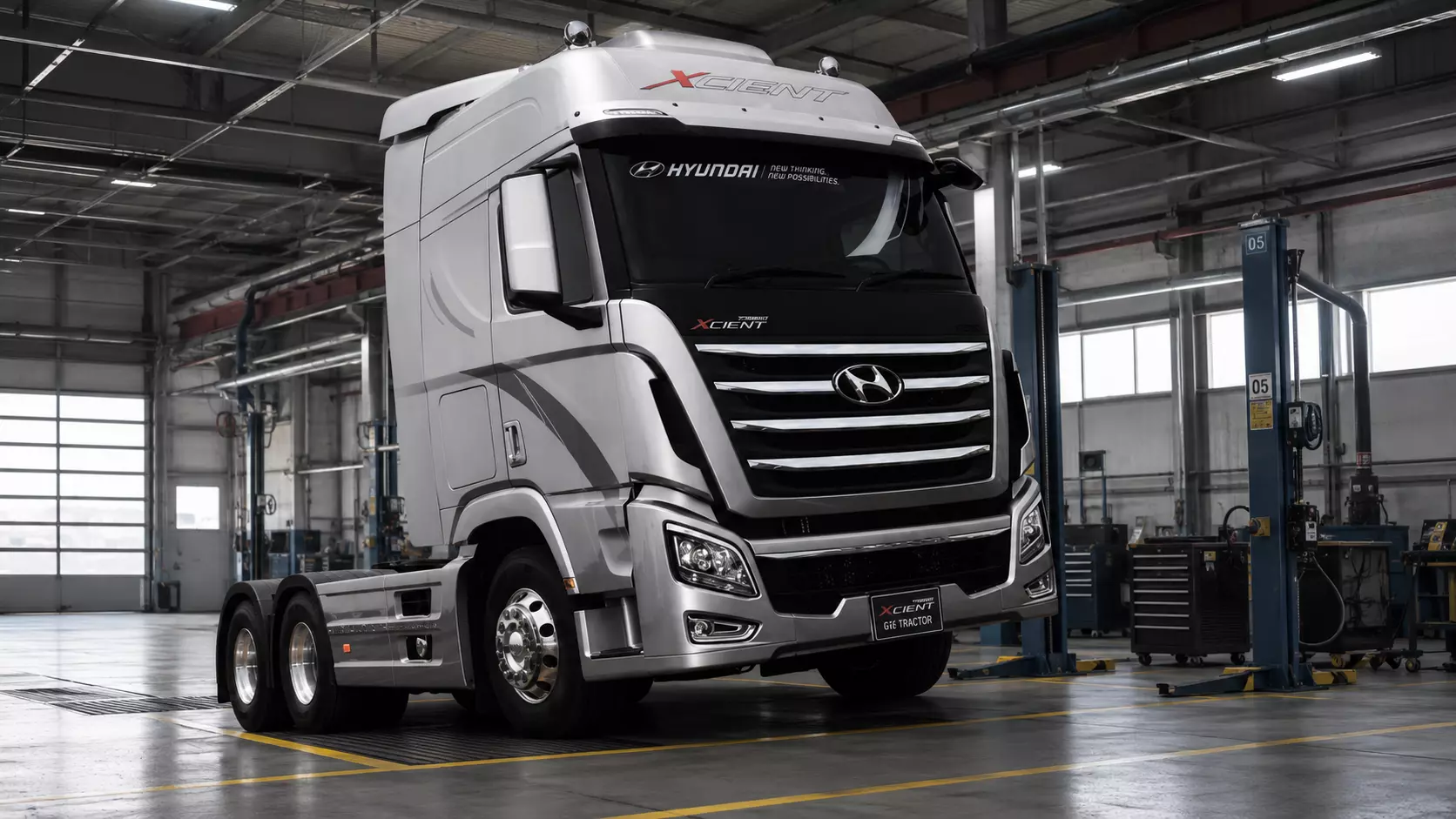 Грузовик Hyundai Truck в автосервисе