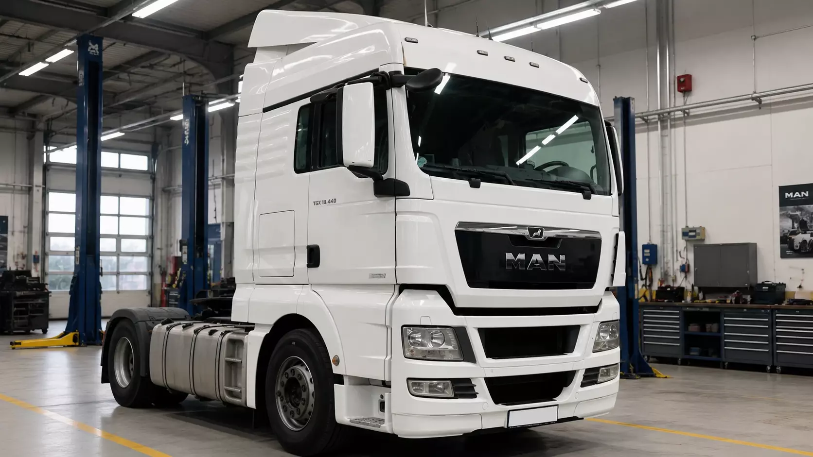 Грузовик MAN TGX 18.440 в автосервисе