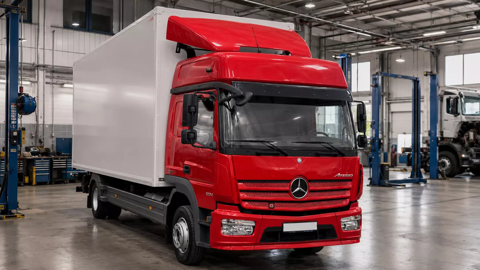 Восстановление рамы фургона Mercedes-Benz Atego 1224 после ДТП