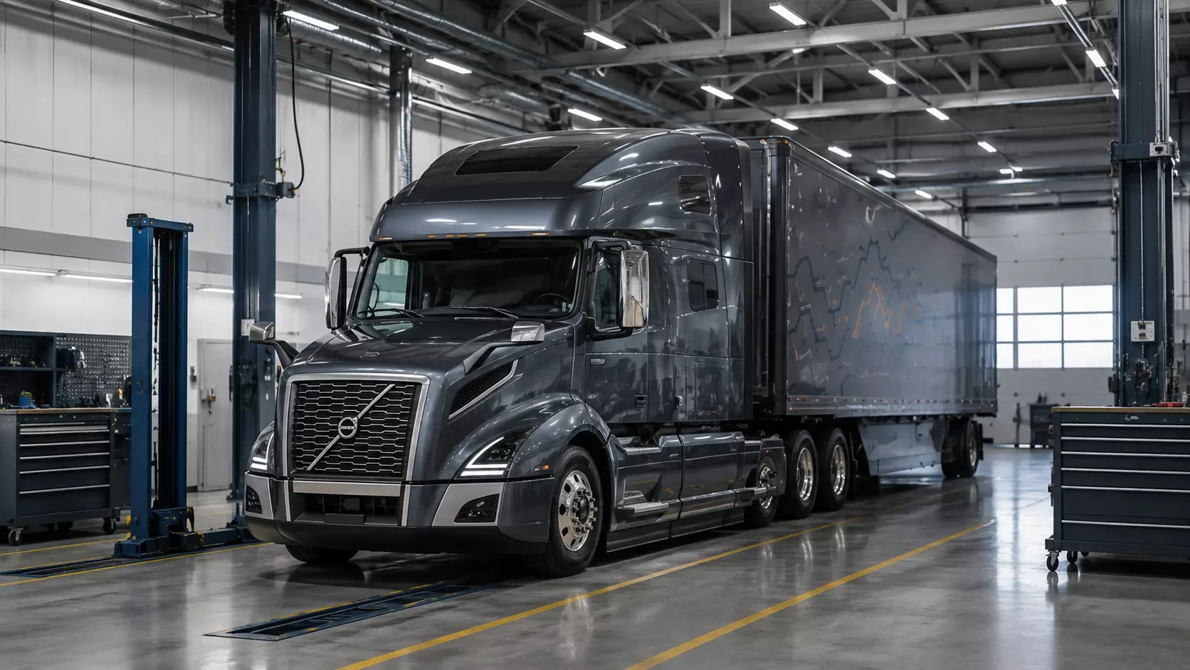Грузовик Volvo Trucks в автосервисе