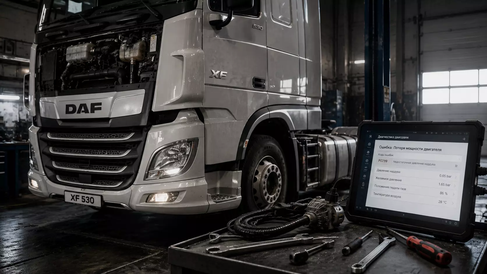 Диагностика грузового автомобиля DAF XF 530