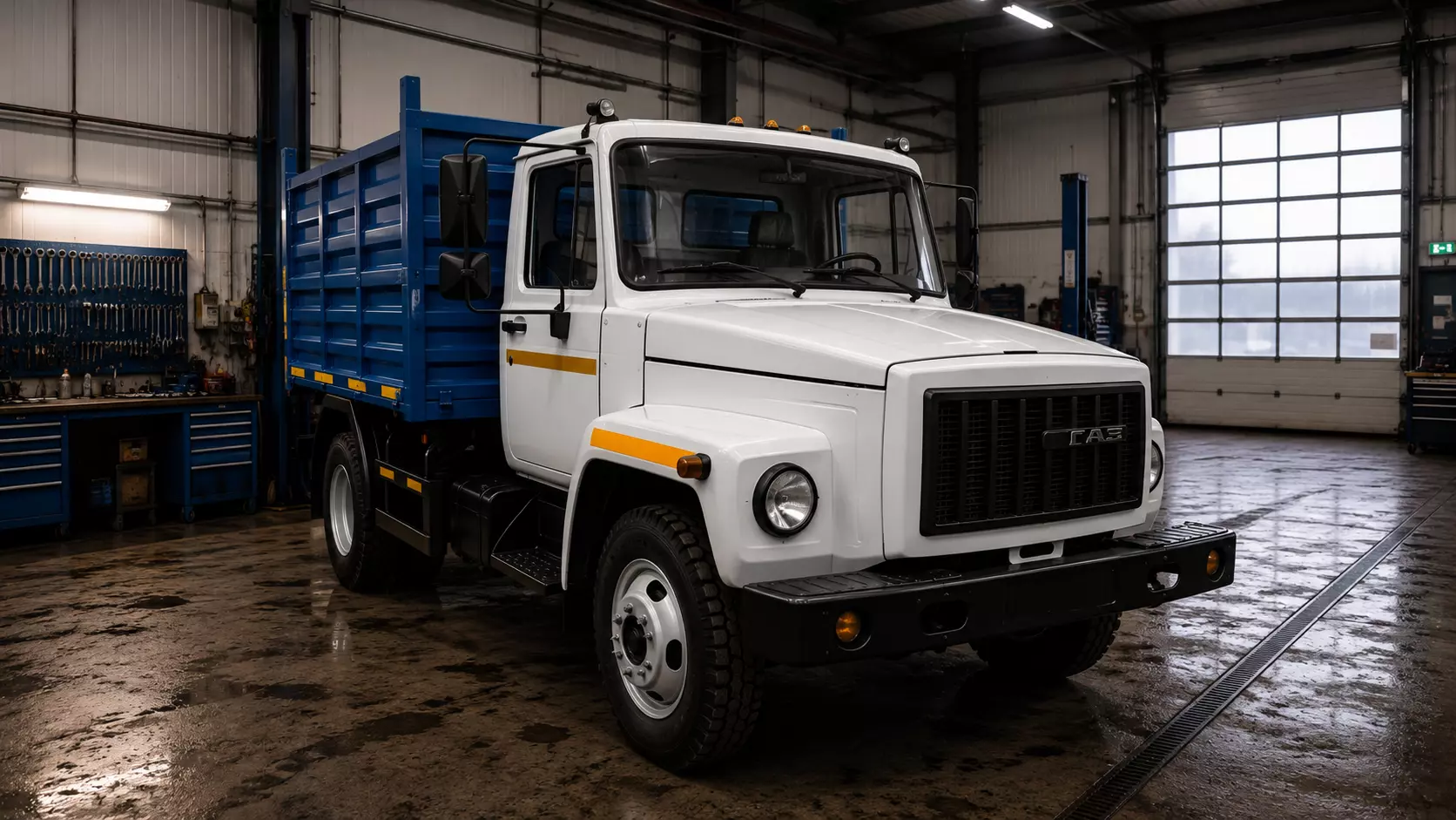 Грузовик ГАЗ в автосервисе