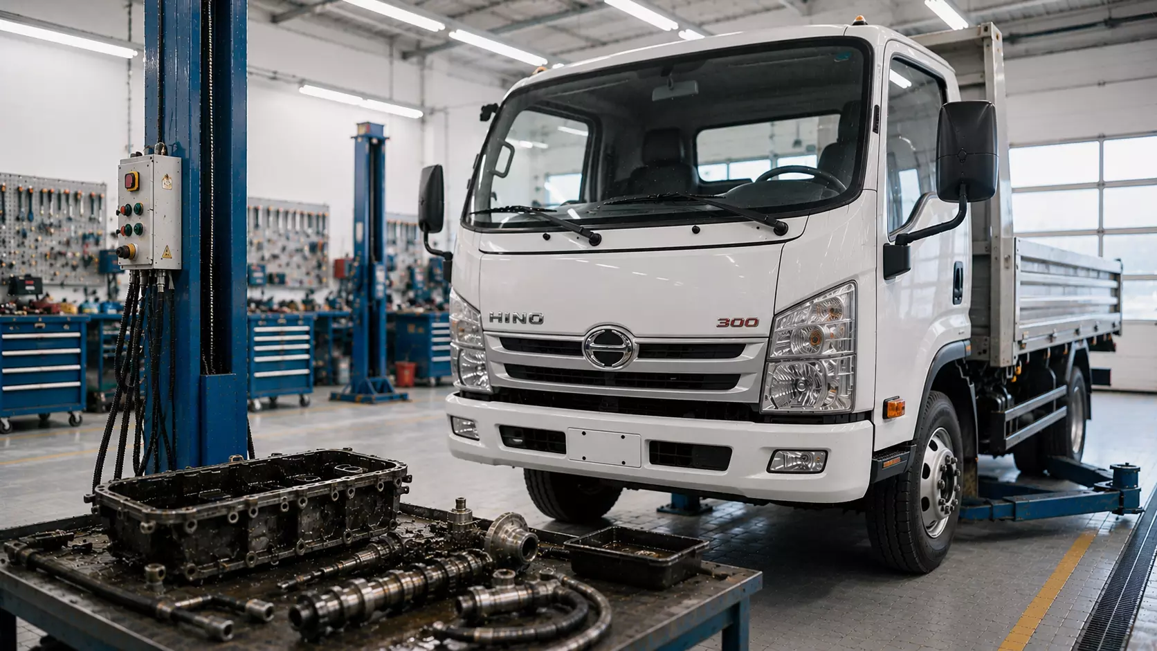Hino 300 — стук в двигателе и утечка масла