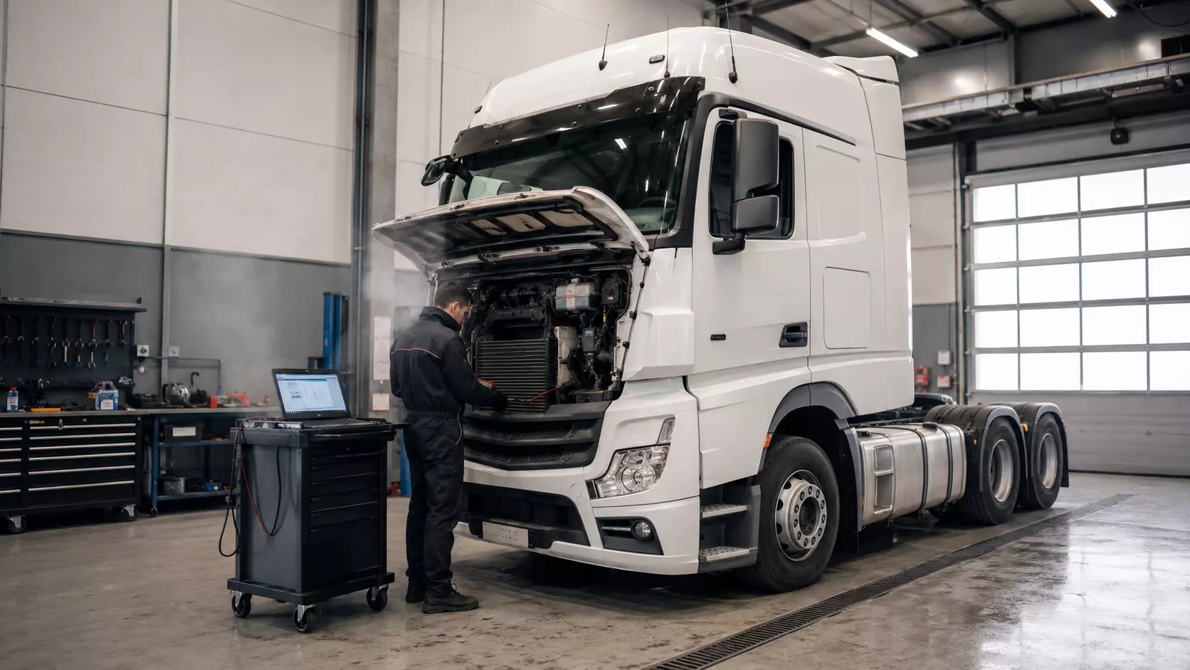 Mercedes-Benz Actros 2644 — трудный запуск после стоянки